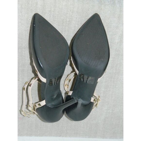 RUE 21 ETC Pointed Stiletto‎ STRAPPY Heels Black Tan Studded Size 8/9 - Picture 7 of 7
